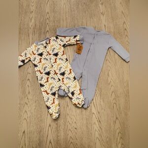 NWT Chick Pea Baby Boys Dinosaur & Blue Bodysuit Set Size 3-6 Months